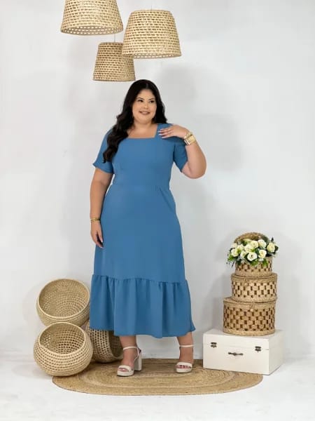 Vestido Longo Evangélico em Duna 🌸